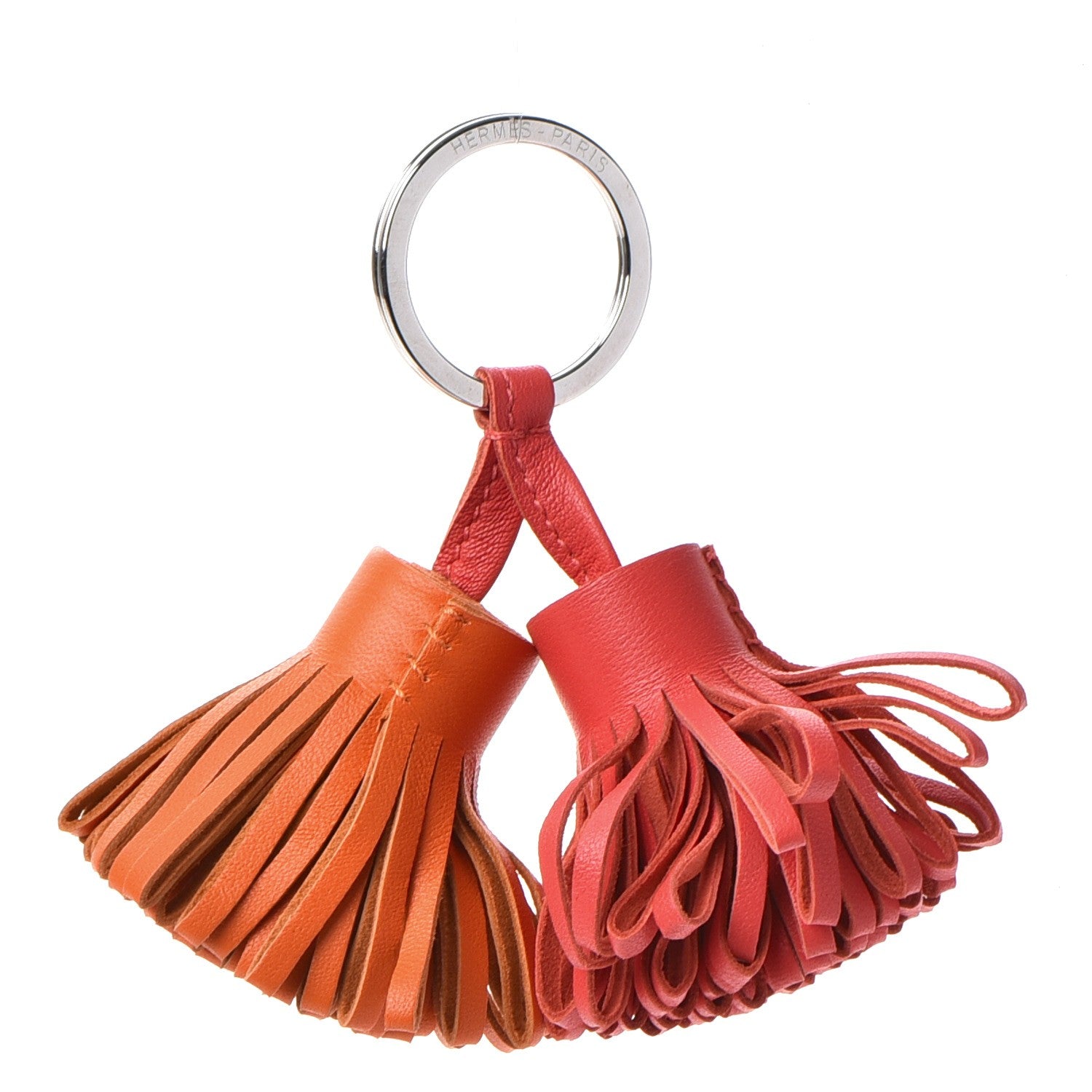 Hermes Lambskin Carmen Uno-Dos Key Holder Feu Rose Jaipur 1 of 4