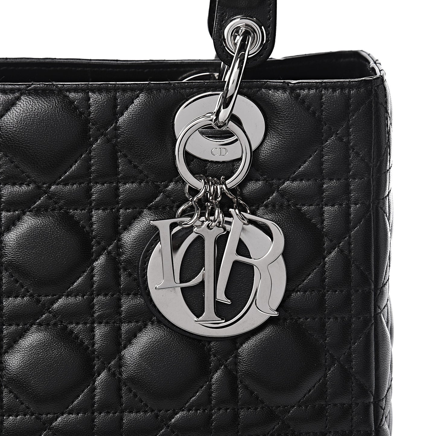 Lambskin Cannage Medium Lady Dior Black