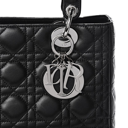 Christian Dior Lambskin Cannage Medium Lady Dior Black 15 of 15