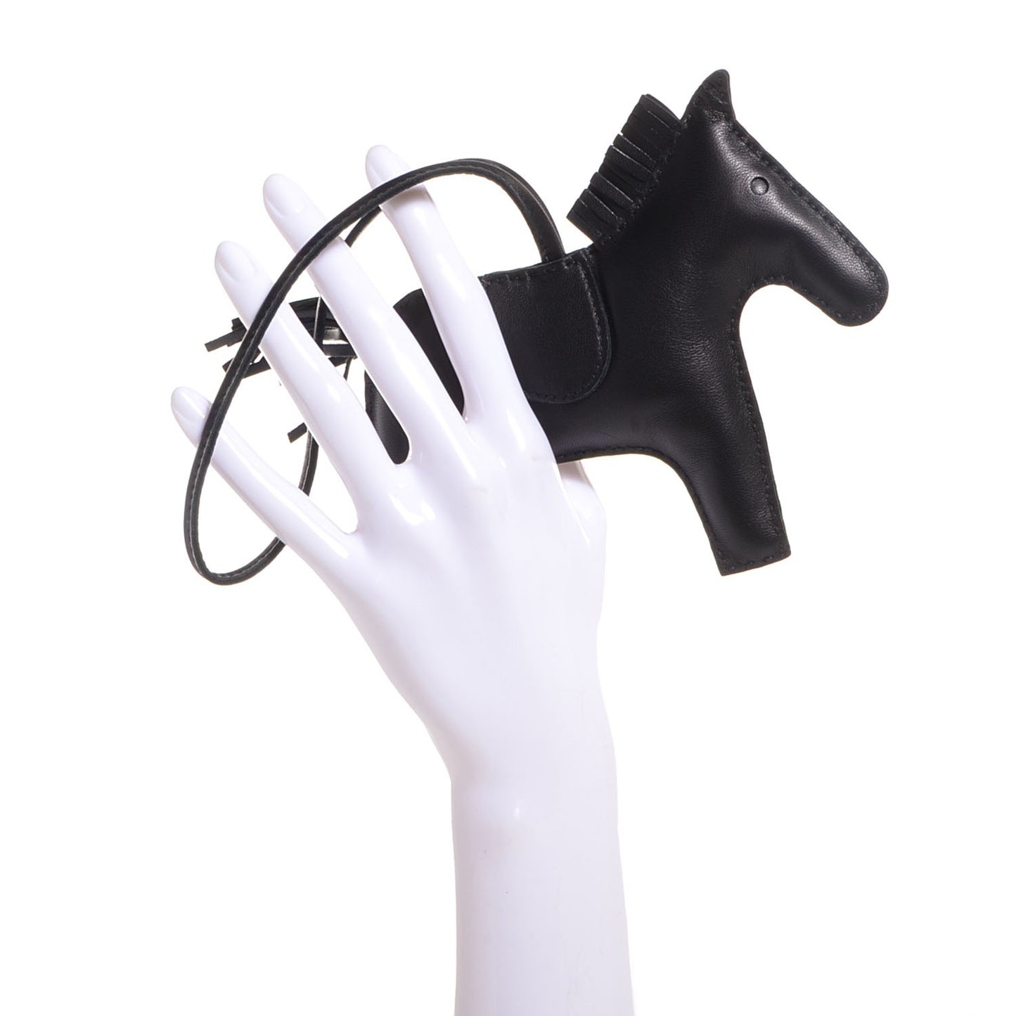 Milo Lambskin Grigri Rodeo Horse Bag Charm GM So Black