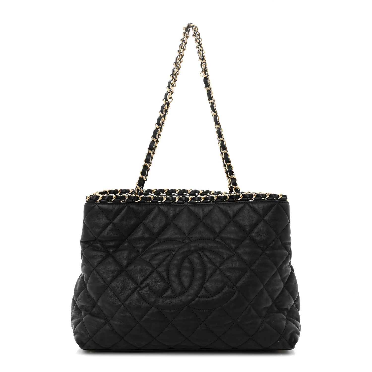 Chanel Calfskin Quilted Small Chain Me Tote Black 1 of 12