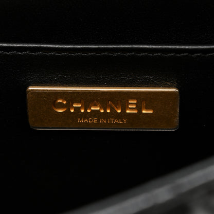 Chanel Lambskin Quilted Mini Flap Top Handle Bag Black 5 of 10