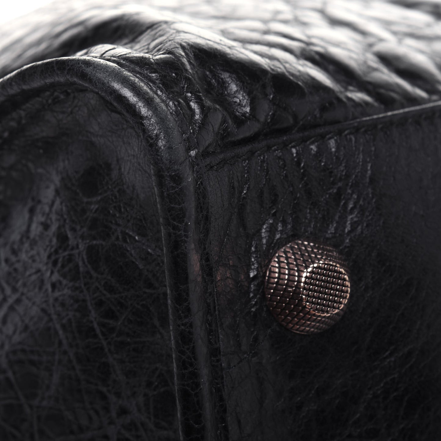 Agneau Giant 12 Rose Gold Hardware Weekender Black