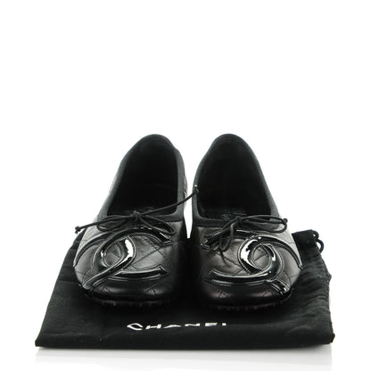 Chanel Lambskin Quilted Cambon Ballerina Flats 36.5 Black 9 of 9
