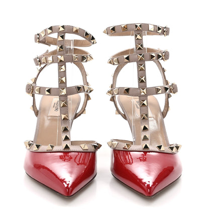 Valentino Garavani Patent Nappa Rockstud Ankle Strap 65mm Pumps 40 Rosso Valentino Poudre 2 of 9