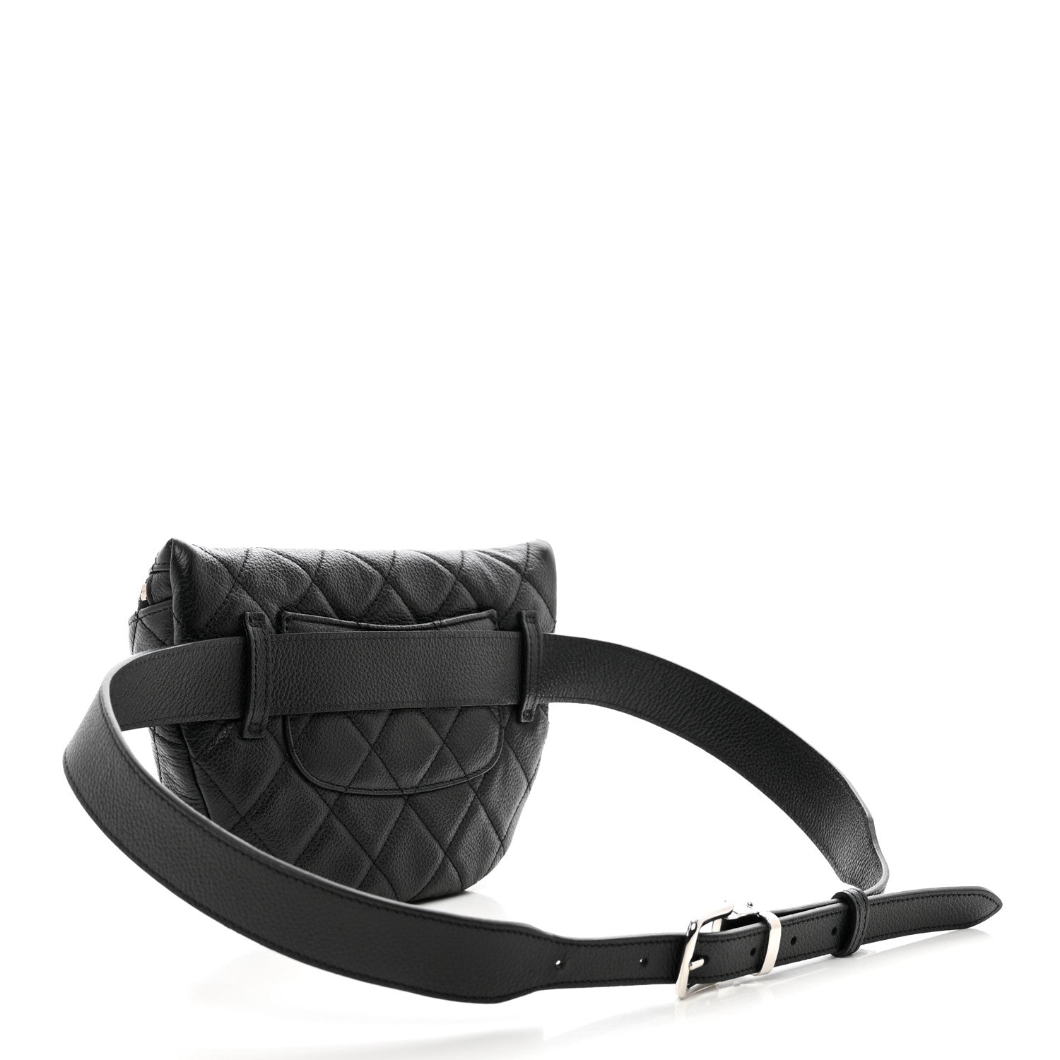 Chanel Grained Calfskin Quilted Waist Belt Bag Black 3 of 10
