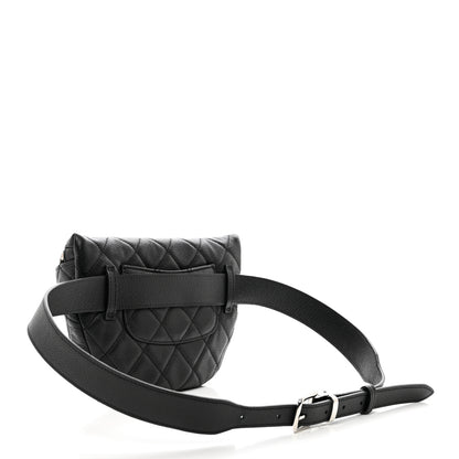 Chanel Grained Calfskin Quilted Waist Belt Bag Black 3 of 10