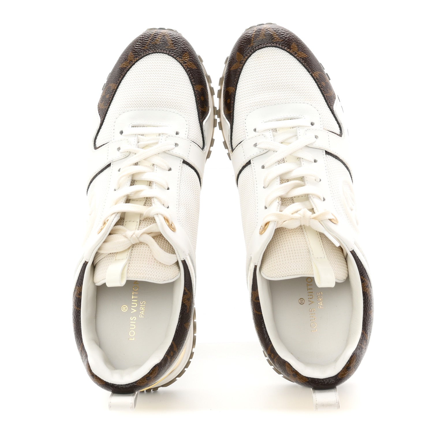 Louis Vuitton Calfskin Monogram Run Away Sneakers 37.5 White 2 of 9