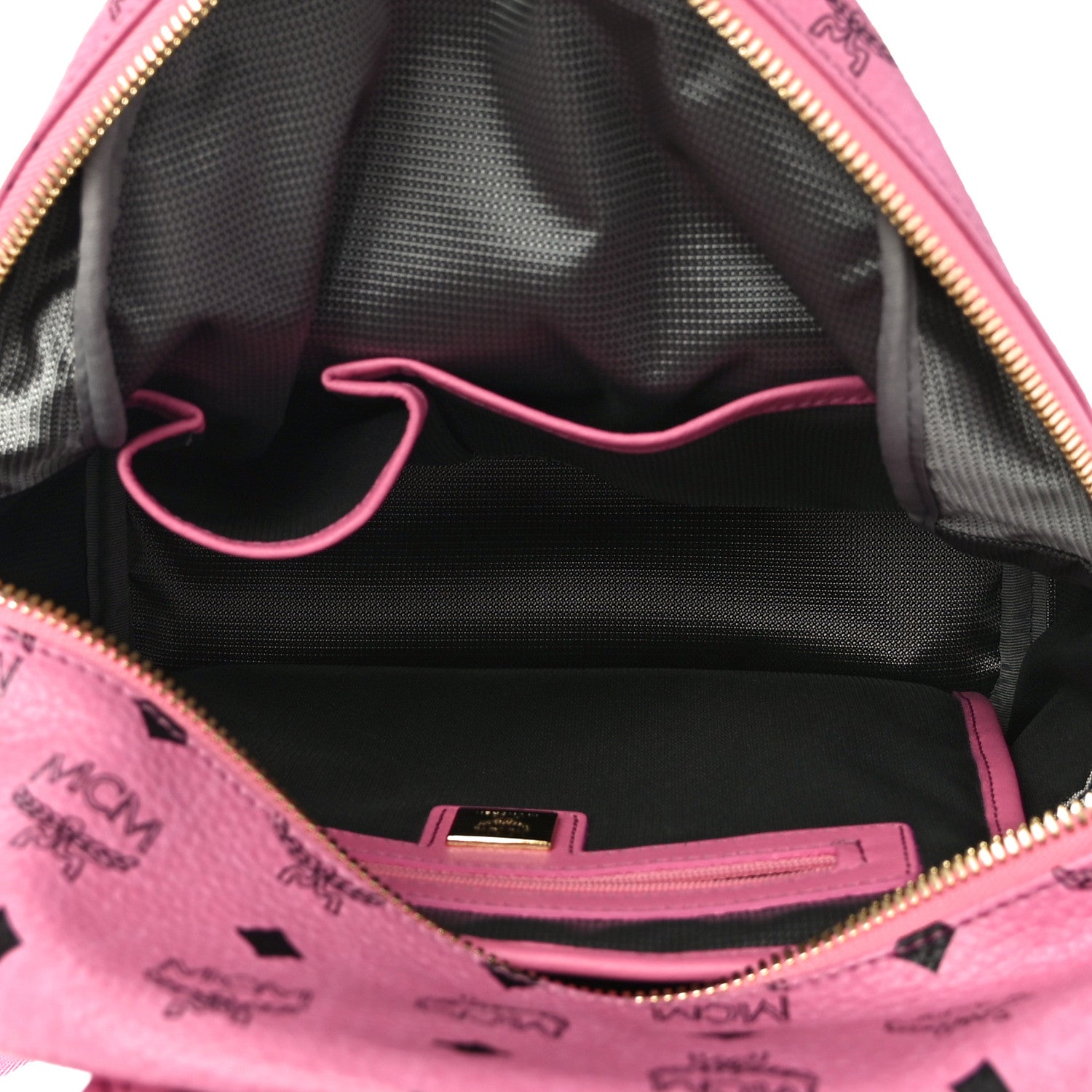 MCM Visetos Small Side Stud Stark Backpack Pink 4 of 9