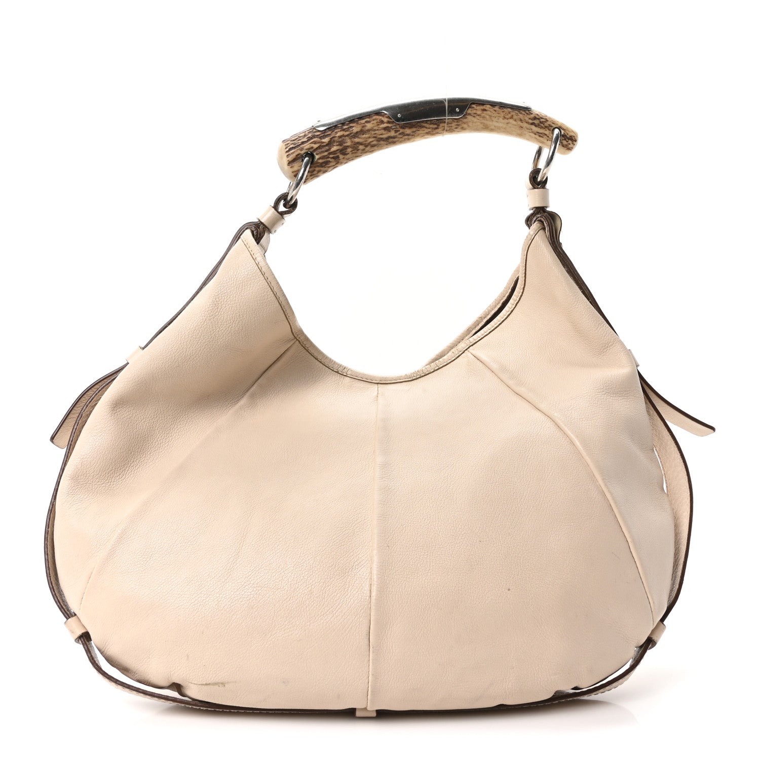 Saint Laurent Calfskin Mombasa Horn Hobo Off White 1 of 9