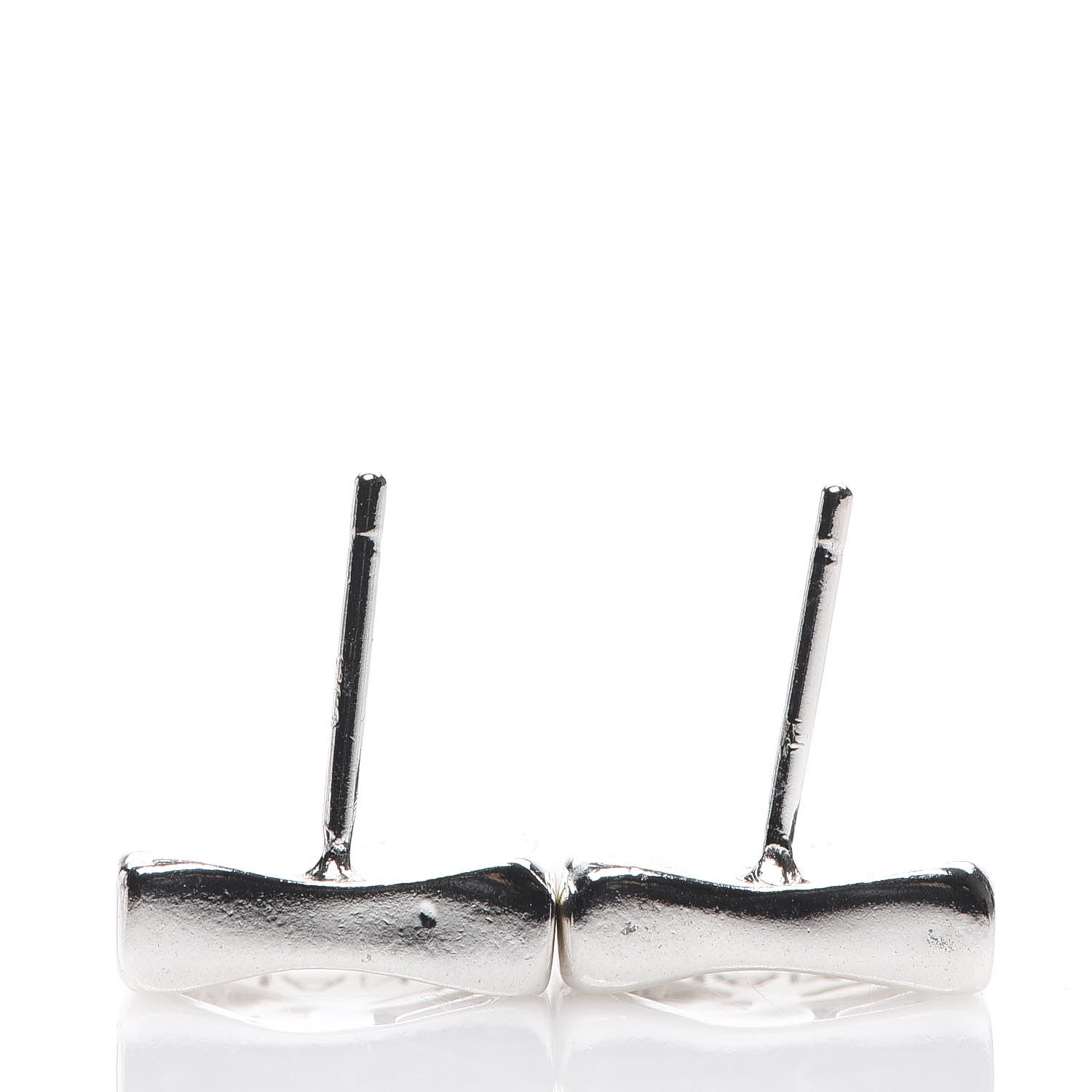 Chanel Sterling Silver Square Number 5 Earrings 5 of 6