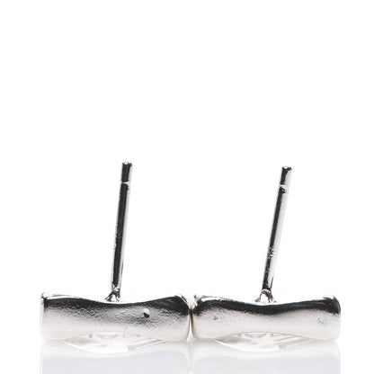 Chanel Sterling Silver Square Number 5 Earrings 5 of 6