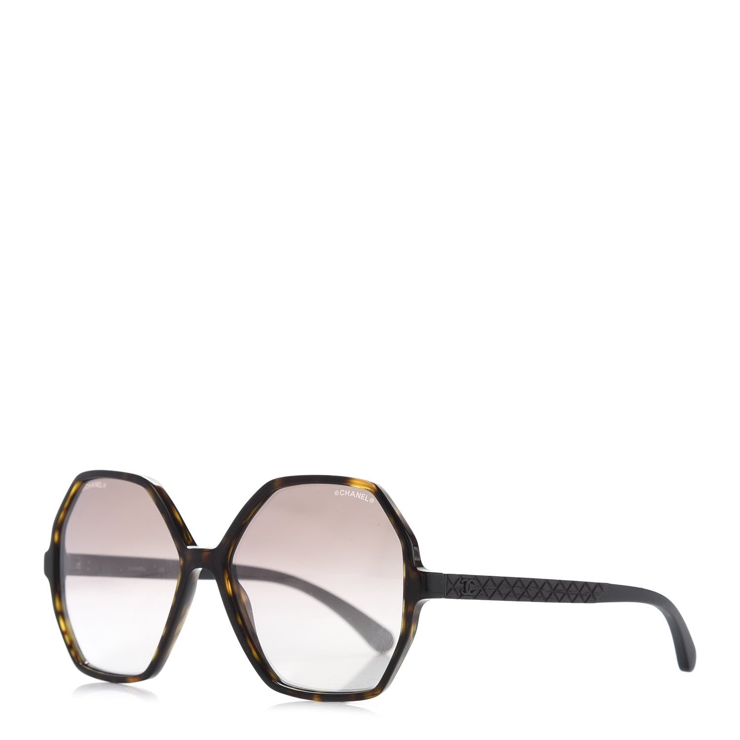 Chanel Acetate Wood Rubber Square Sunglasses 9076 Dark Tortoise 1 of 16