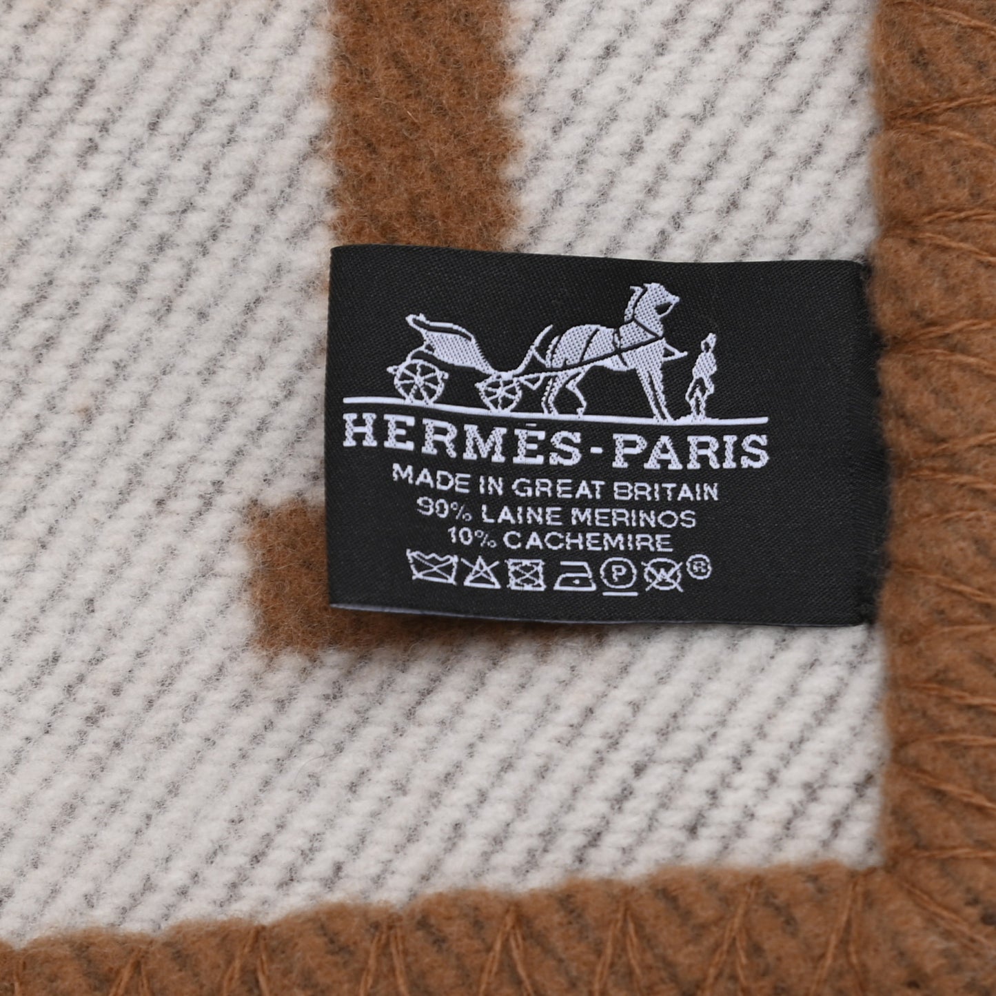 Wool Cashmere Avalon Blanket Ecru Camel