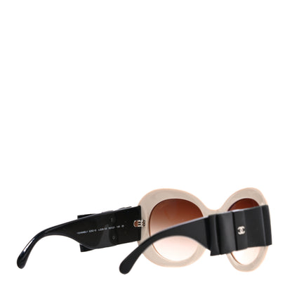 Chanel Acetate Patent CC Bow Sunglasses 5282-Q Beige Black 3 of 9