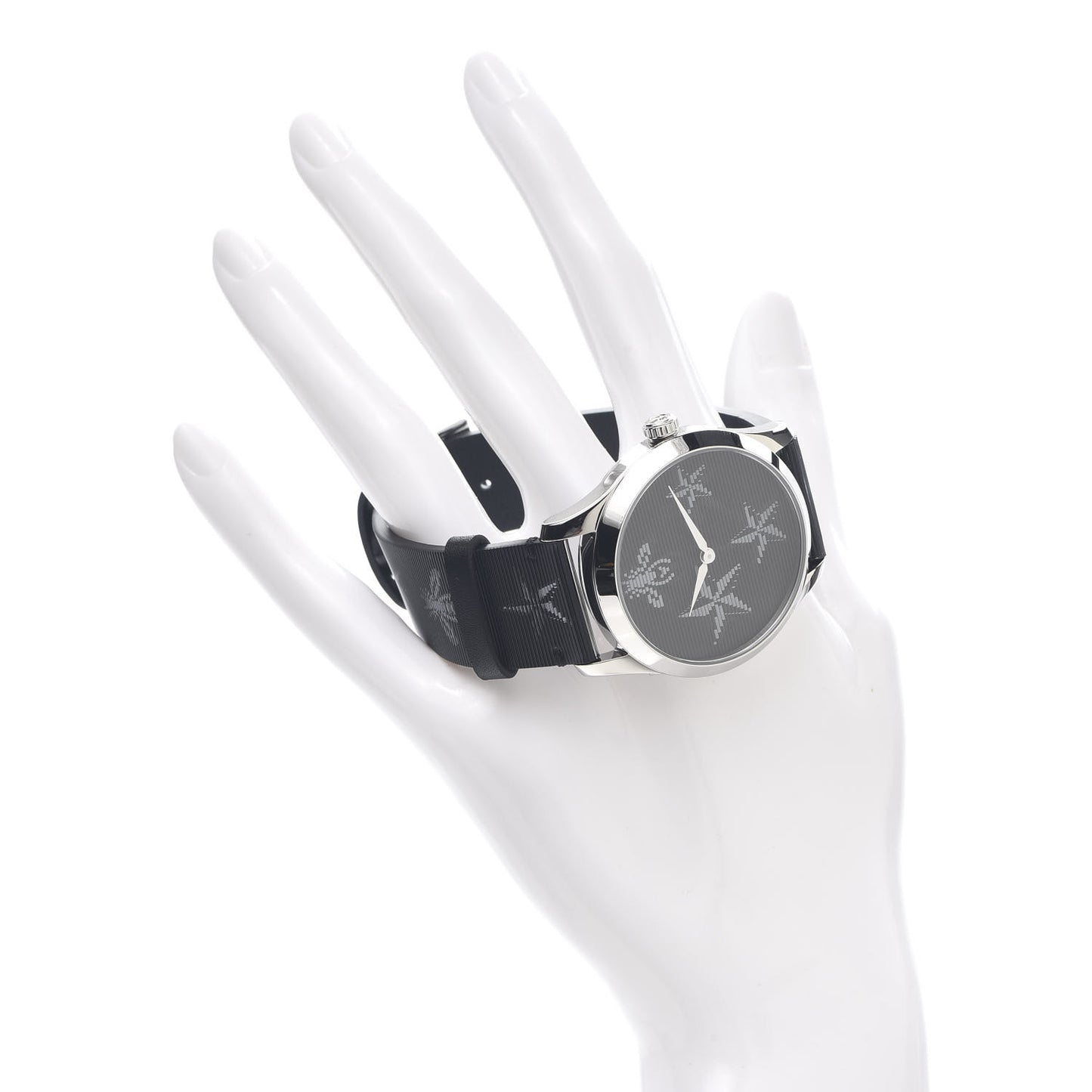 Stainless Steel Calfskin 38mm G-Timeless Bee Star Hologram Quartz Watch Black