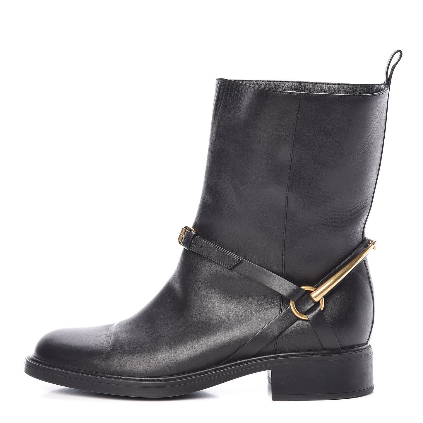 Calfskin Tess Horsebit Ankle Boots 42 Black