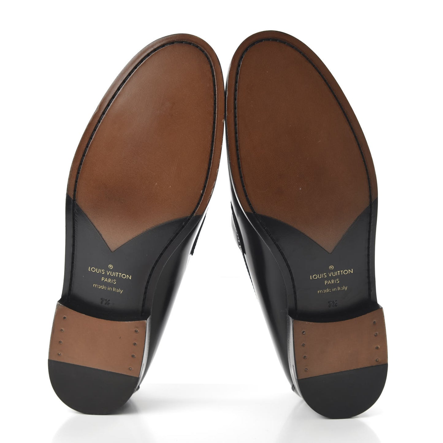 Glazed Calfskin Damier Graphite Major Loafer 7.5 Black