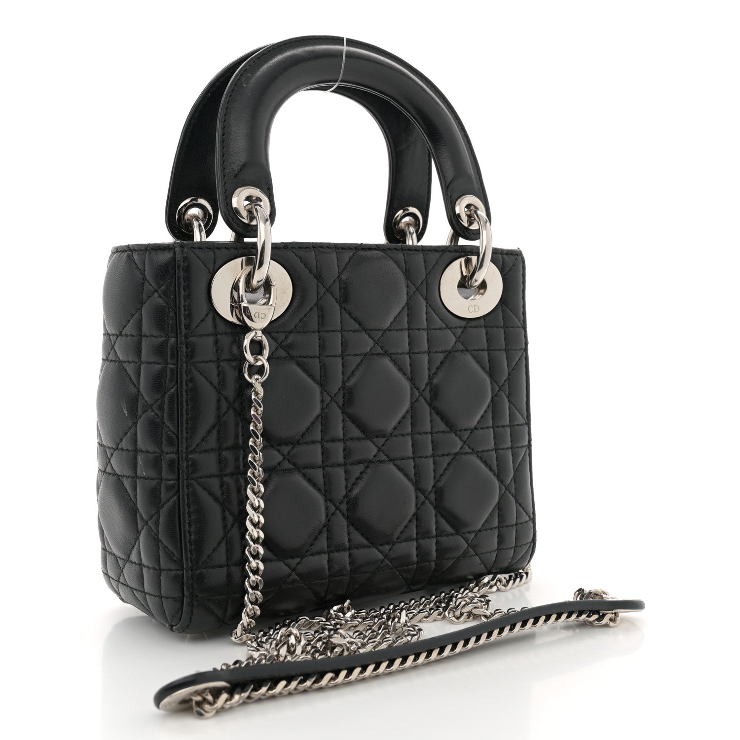 Christian Dior Lambskin Cannage Mini Lady Dior Black 3 of 14