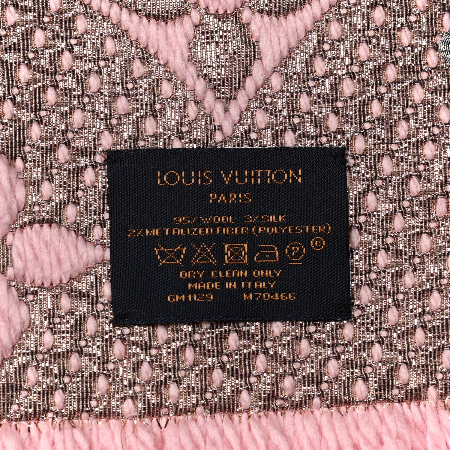 Louis Vuitton Wool Silk Logomania Shine Scarf Pink 3 of 3