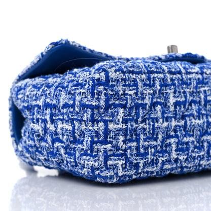 Chanel Tweed Quilted Mini Rectangular Flap Blue White 8 of 9