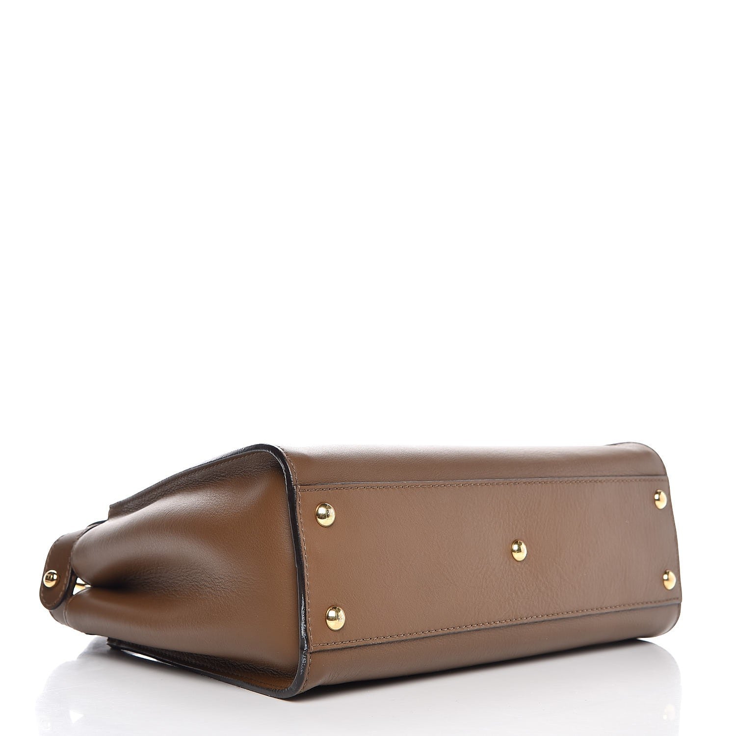 Fendi Vitello Seta Fabric Jacquard Pequin Medium Peekaboo Iconic Satchel Foresta Tobacco 4 of 11