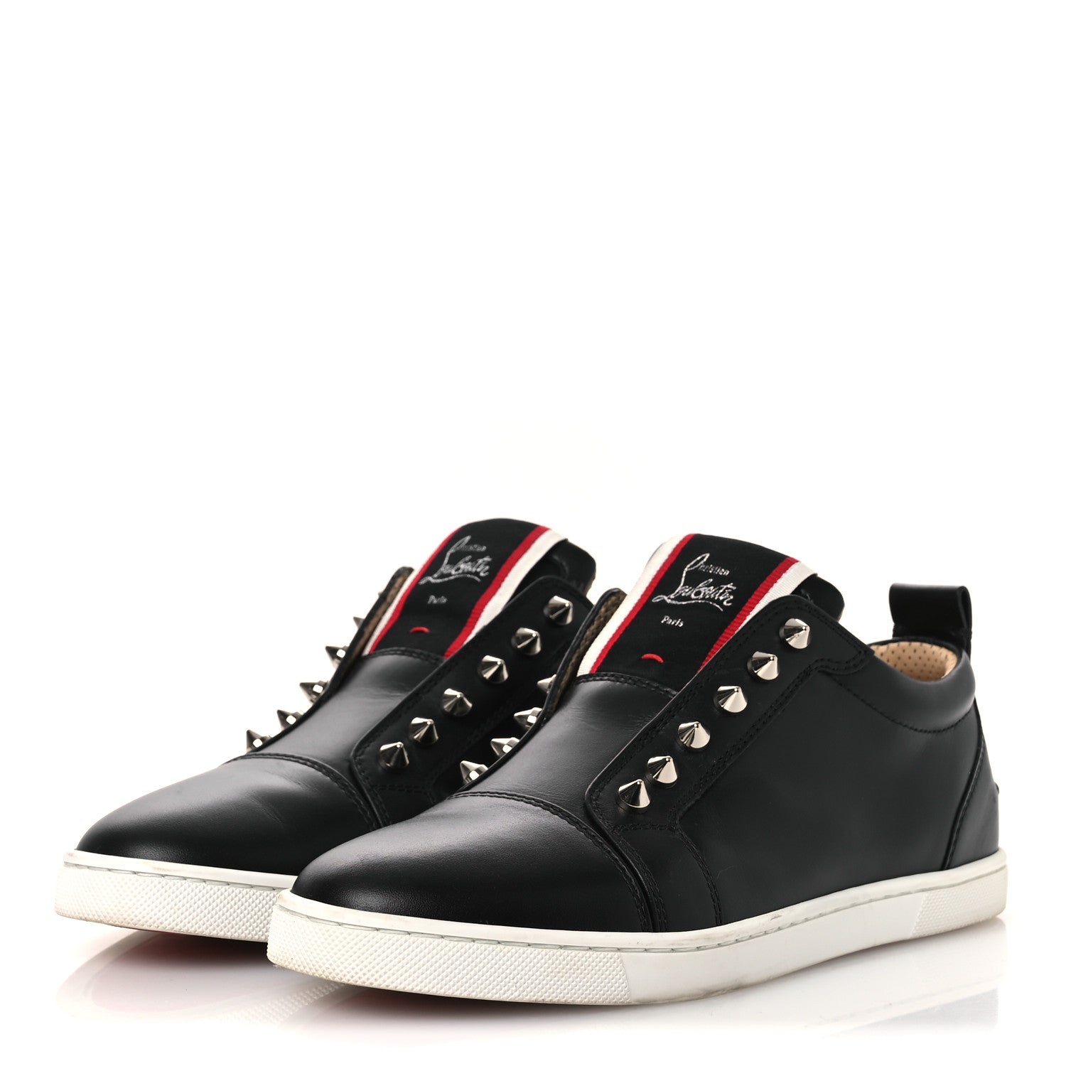 Christian Louboutin Calfskin Fique A Vontade Flat Sneakers 36 Black 4 of 13