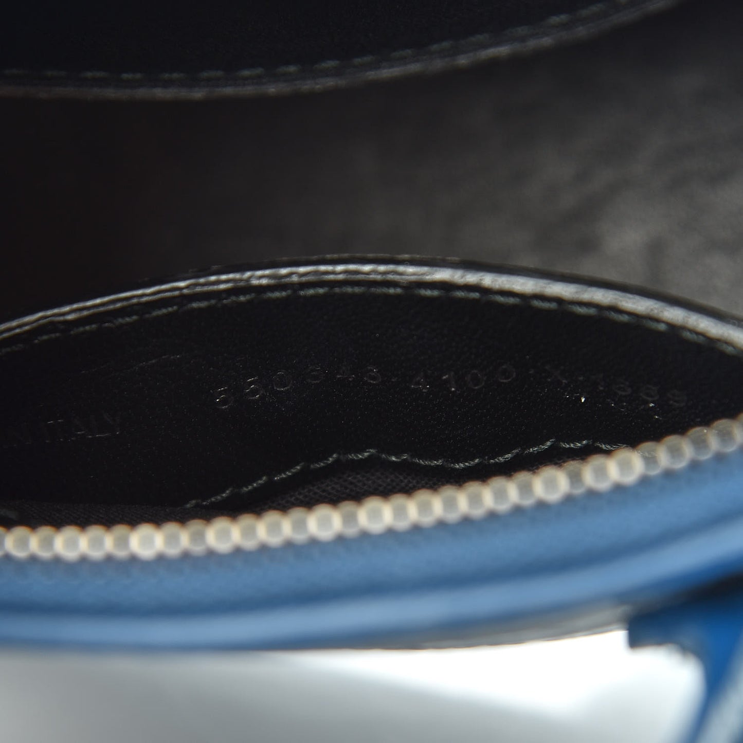Metallic Calfskin Crocodile Embossed XXS Ville Top Handle Bag Bleu
