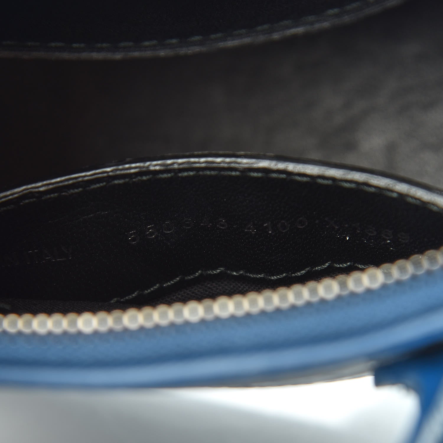 Balenciaga Metallic Calfskin Crocodile Embossed XXS Ville Top Handle Bag Bleu 7 of 9
