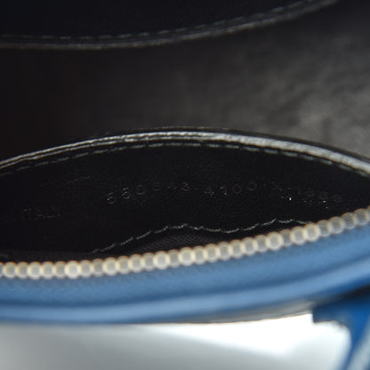 Balenciaga Metallic Calfskin Crocodile Embossed XXS Ville Top Handle Bag Bleu 7 of 9