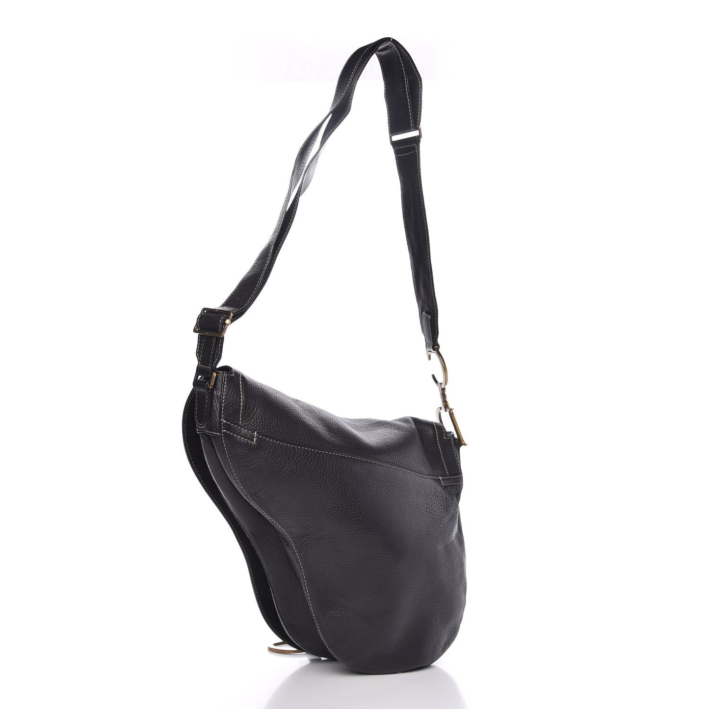 Calfskin Baudrier Saddle Bag Black