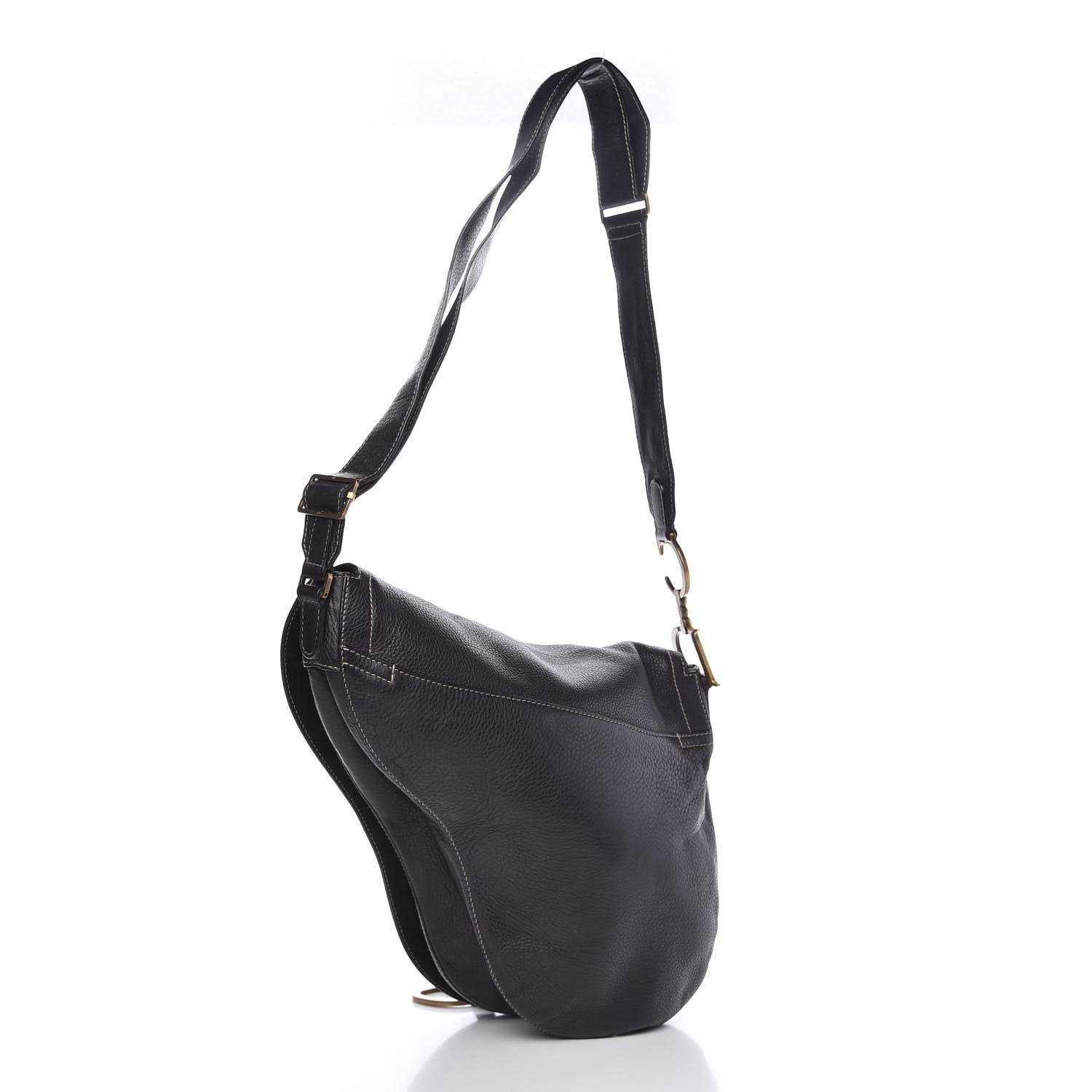 Christian Dior Calfskin Baudrier Saddle Bag Black 3 of 9