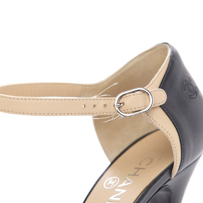 Chanel Lambskin Peep Toe Sandals 39 Beige Black 11 of 12