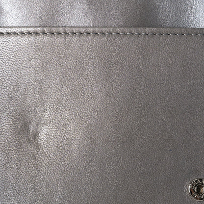 Chanel Metallic Lambskin Quilted Data Center Wallet On Chain WOC Silver 11 of 11