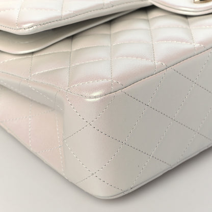 Chanel Iridescent Calfskin Quilted Medium Double Flap White 9 of 11