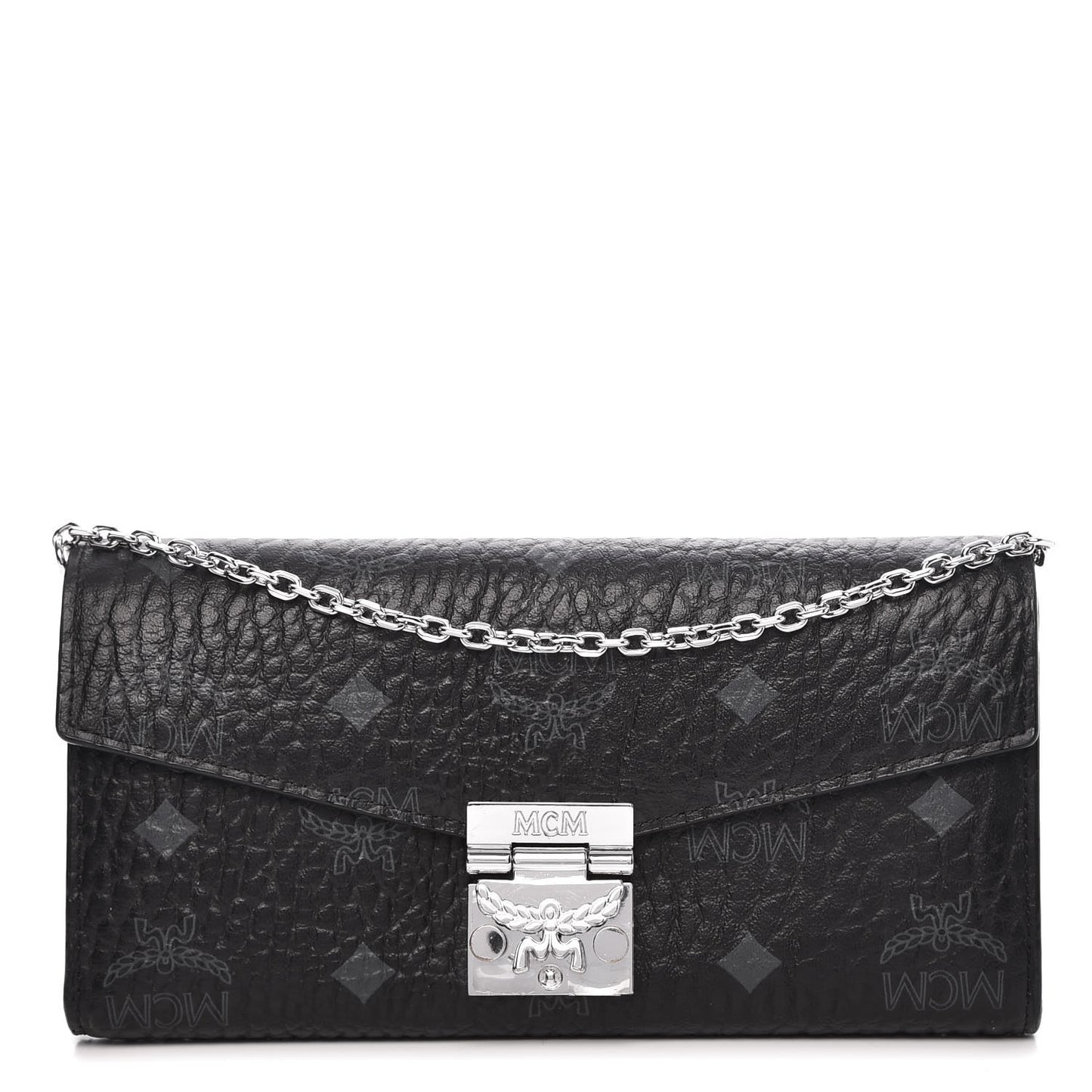 Visetos Large Patricia Wallet On Chain Black
