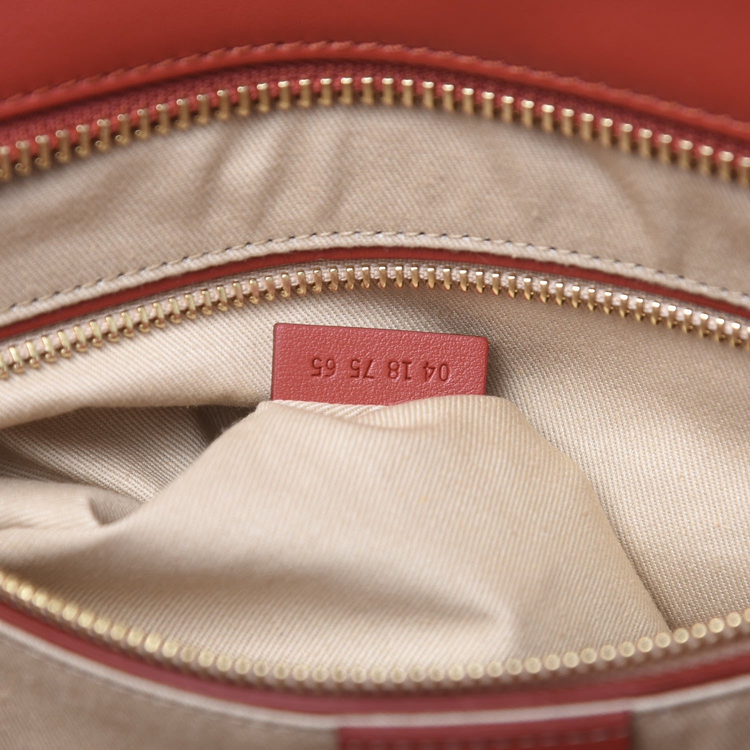 Chloe Smooth Calfskin Little Horses Embroidered Tao Zipped Tote Earthy Red 7 of 10