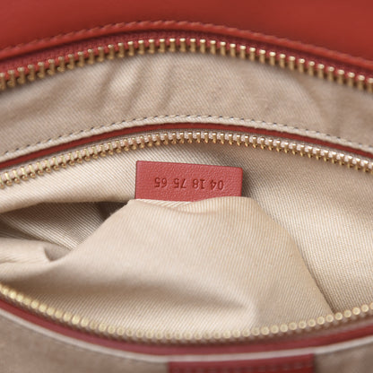 Chloe Smooth Calfskin Little Horses Embroidered Tao Zipped Tote Earthy Red 7 of 10