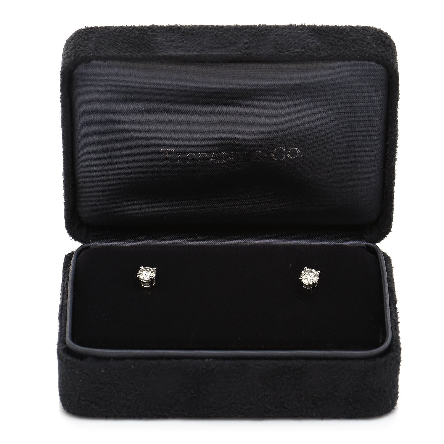 Tiffany Platinum Diamond .63ctw Solitaire Earrings 6 of 6