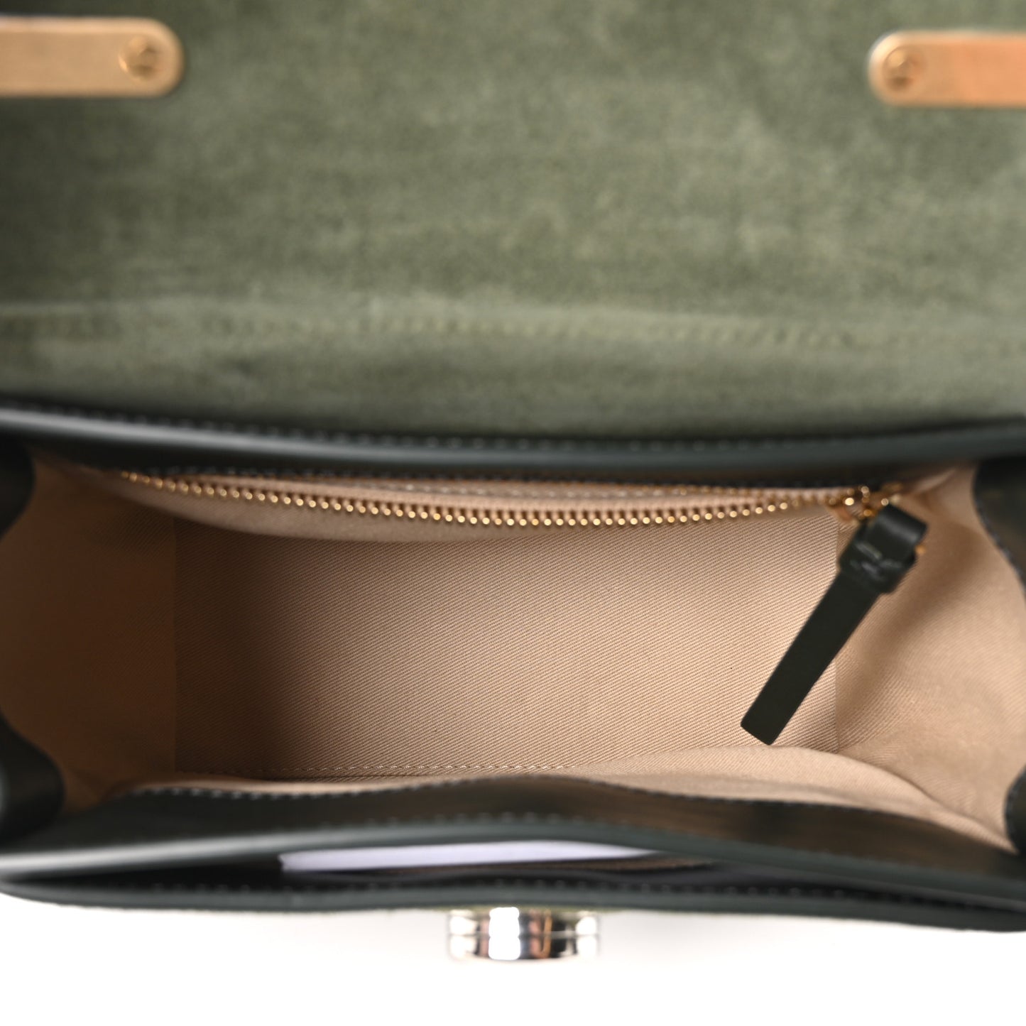 Calfskin Suede Mini Tess Day Bag Black Olive