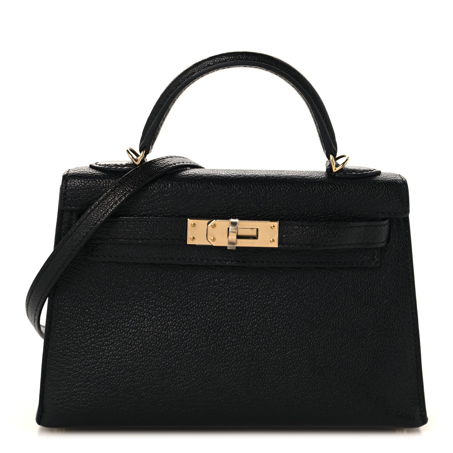 Hermes Chevre Mysore Mini Kelly Sellier 20 Black 1 of 12