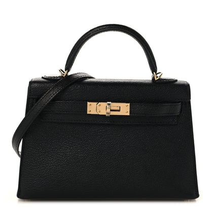 Hermes Chevre Mysore Mini Kelly Sellier 20 Black 1 of 12