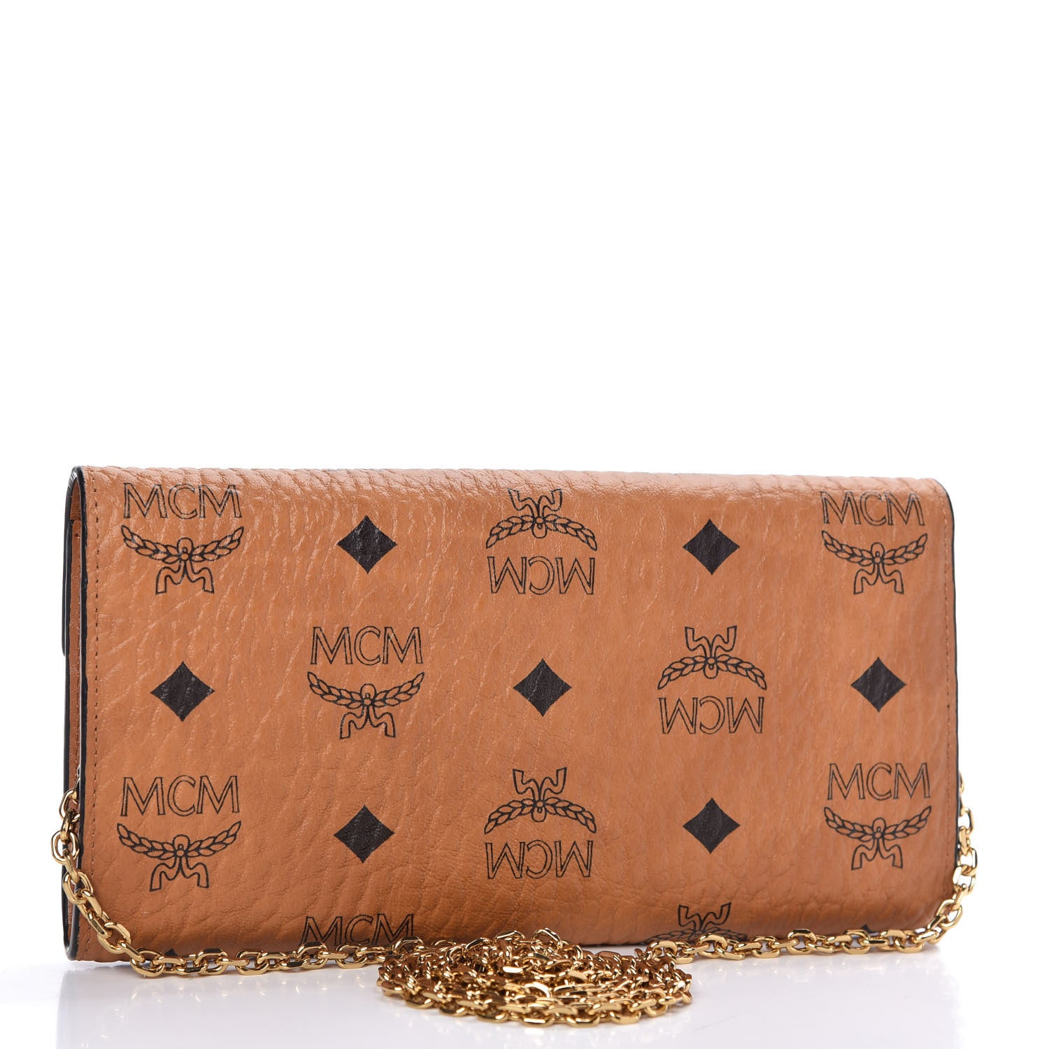 MCM Visetos Large Patricia Wallet On Chain Cognac 3 of 9