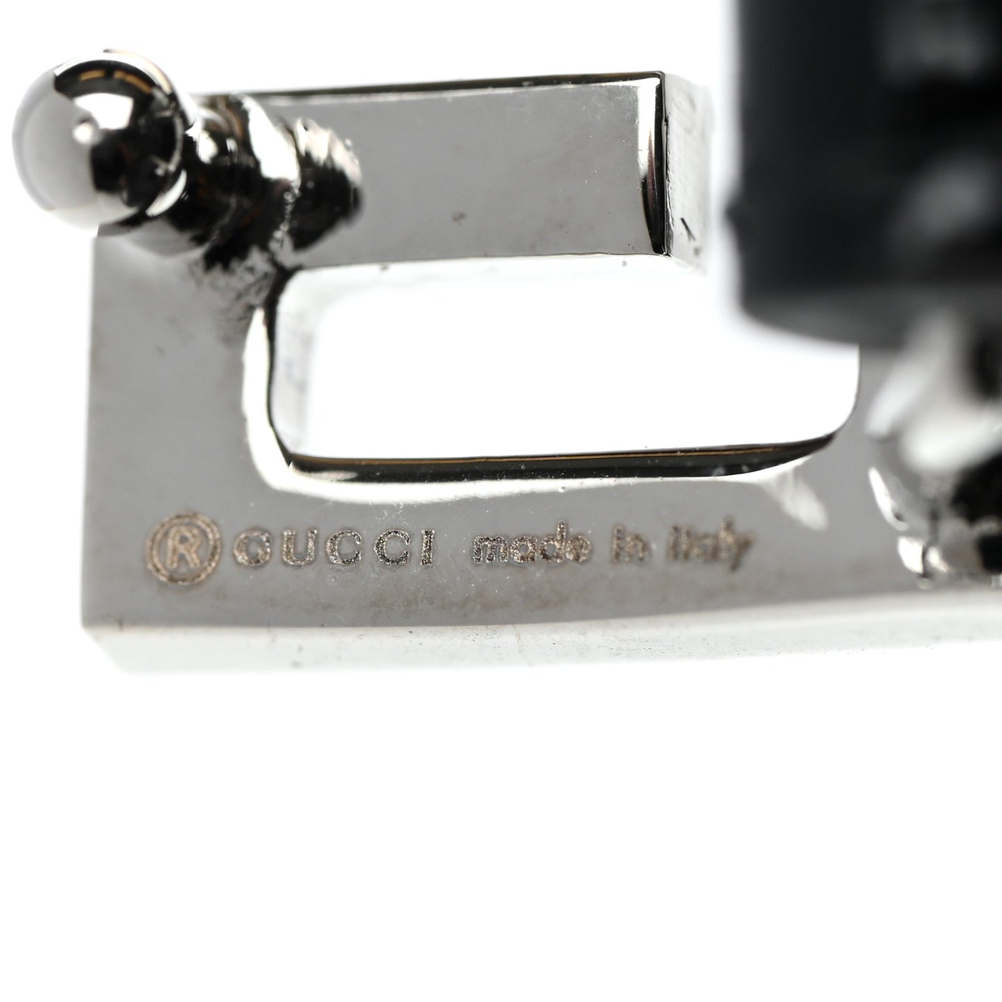 Patent Crystal G Buckle Choker Black