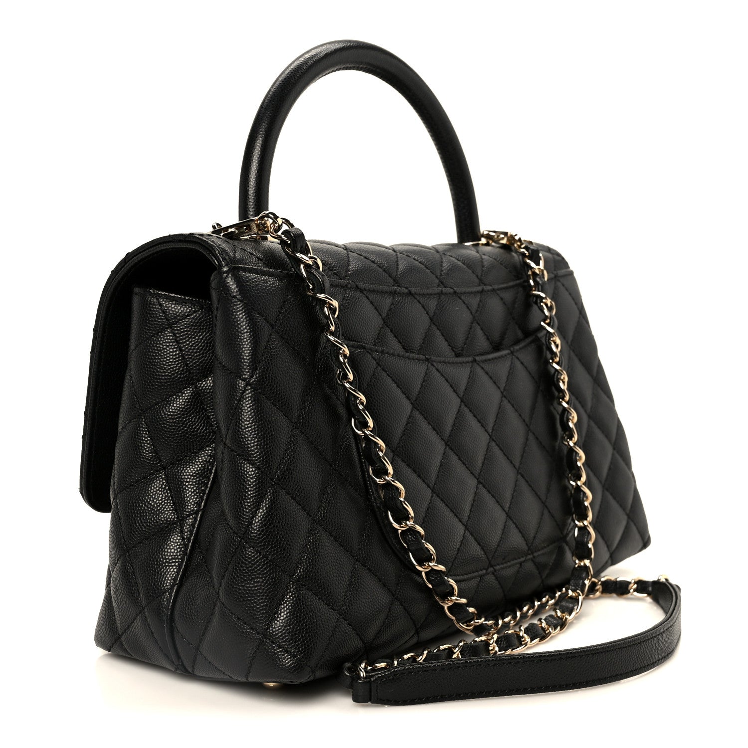Chanel Caviar Quilted Small Coco Handle Flap Black 3 of 11