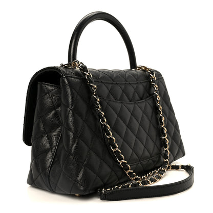 Chanel Caviar Quilted Small Coco Handle Flap Black 3 of 11