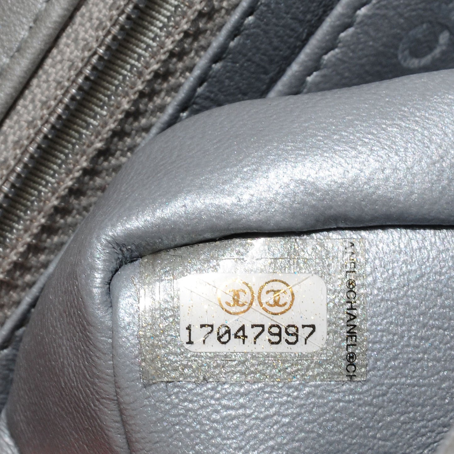 Lambskin Quilted Mini Flap Metallic Silver