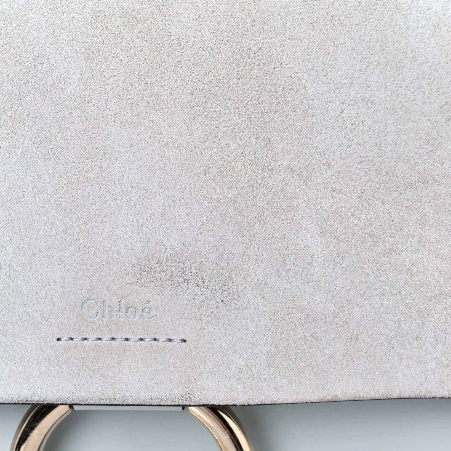 Calfskin Suede Medium Faye Shoulder Bag Airy Grey