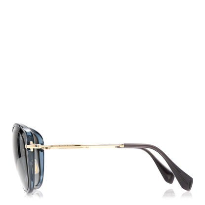 Miu Miu Metal Acetate Round Sunglasses SMU 50R Blue Gold 3 of 9