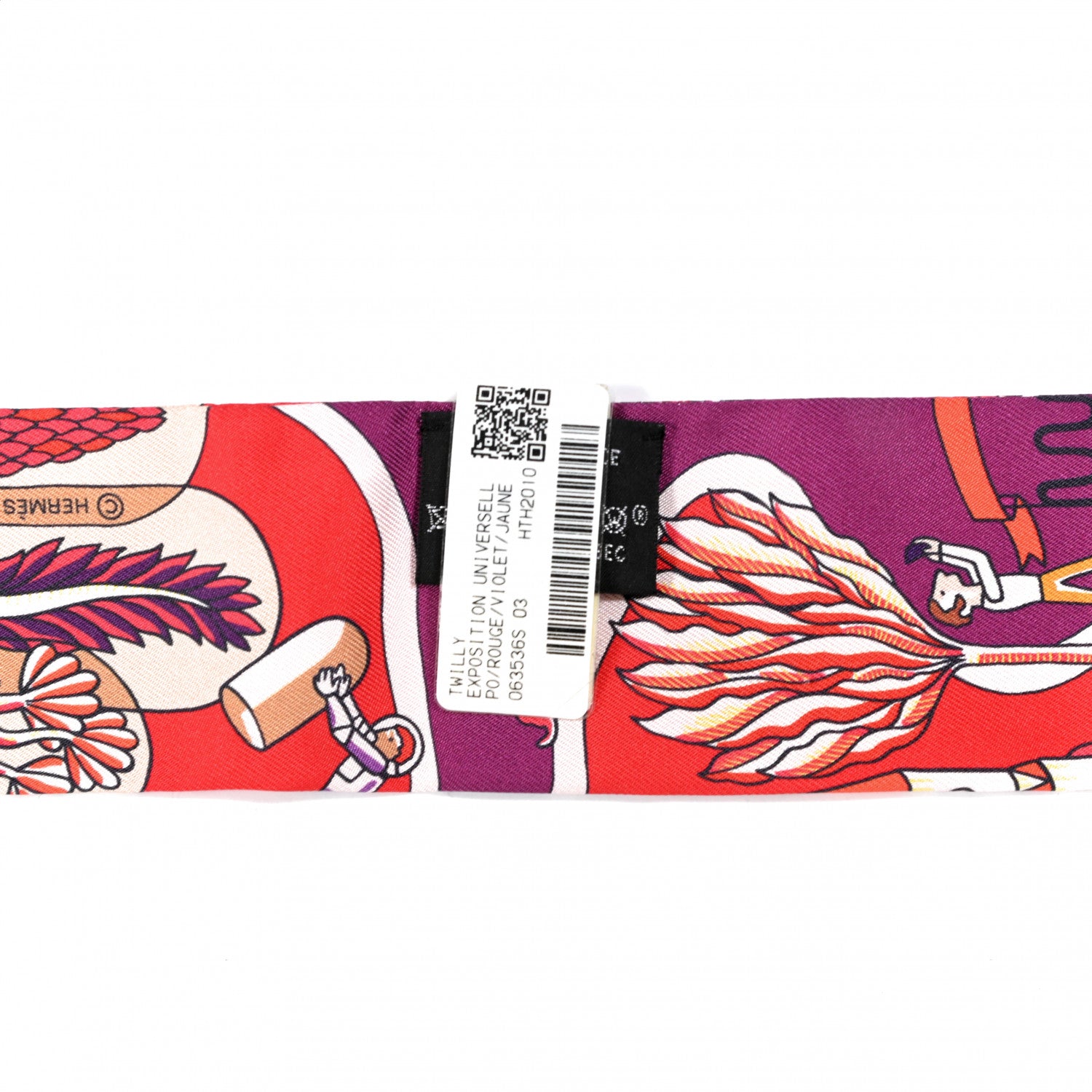 Hermes Silk Exposition Universelle Twilly Rouge Violet Jaune 2 of 4